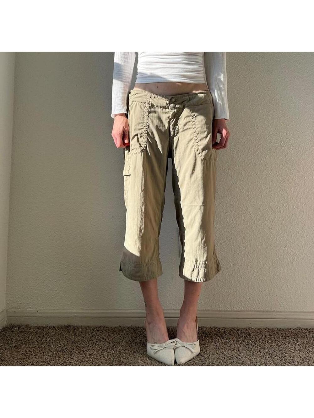 Vintage y2k The North Face olive green khaki capri cargo athletic wear capris